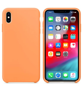 Apple iPhone XS Max Altı Açık Liquit Lansman Silikon Kehribar Turuncusu