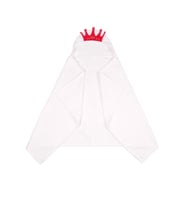 %100 Pamuklu Queen Kapşonlu Çocuk Havlu Panço (Beyaz)