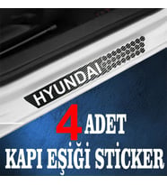 Hyundai uyumlu  özel Oto Kapı eşikleri Sticker Karbon 4 Adet