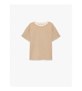 Koton Bisiklet Yaka Çizgili Ekru Erkek Çocuk T-Shirt 6SKB10138TK
