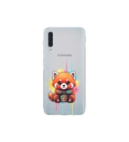 Samsung Galaxy A50 ile Uyumlu Splash Tilki Tasarımlı Şeffaf Silikon Kılıf