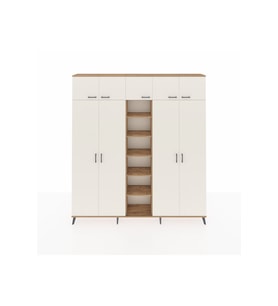 Arges Dolap 12 Raflı 9 Kapaklı 2 Askılı 220x30x243 Çam-Aytaşı/Çam