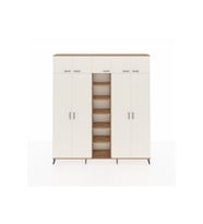 Arges Dolap 12 Raflı 9 Kapaklı 2 Askılı 220x30x243 Çam-Aytaşı/Çam