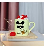 Mickey Mouse Tasarımlı Kişiye Özel Sarı Türk Kahvesi Fincanı