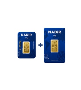 Nadir Gold 24 Ayar 12,5 Gram Külçe Altın (1 Adet 10 Gram Külçe Altın + 1 Adet 2,5 Gram Külçe Altın )