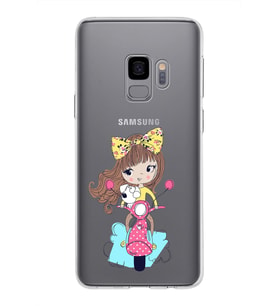 Samsung Galaxy S9 Kapak Vespagirl Tasarımlı Şeffaf Silikon Kılıf