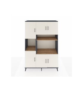 Hyperion Dolap 9 Raflı 6 Kapaklı 132x44x195 Antrasit-Aytaşı/Çam