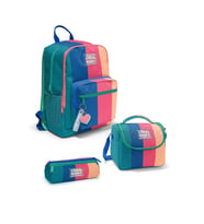 Coral High Renkli Çizgili 3'lü Okul Çanta Seti SET0123679 - Kız (Çok Renkli)