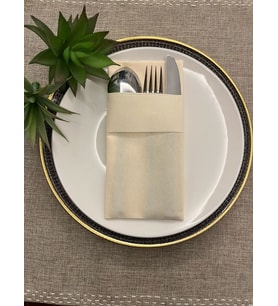 Air Laid Kanguru (Cepli) Peçete, Kumaş Hissi Veren 12 Adet 40x40 Krem Renk