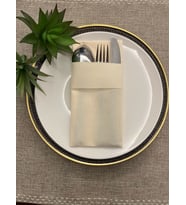 Air Laid Kanguru (Cepli) Peçete, Kumaş Hissi Veren 12 Adet 40x40 Krem Renk
