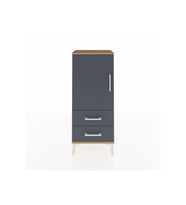Arges Komodin 2 Raflı 2 Çekmeceli Tek Kapaklı 44x30x106 Çam-Antrasit
