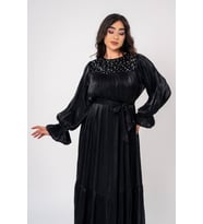 Taş İşlemeli Bel Bağlamalı Abiye Elbise ELB16093