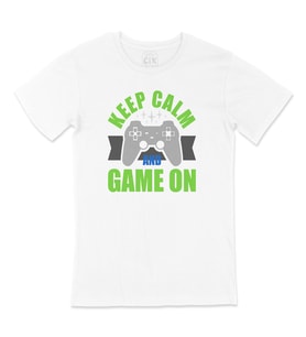 Yeşil Keep Calm Game On Tişört