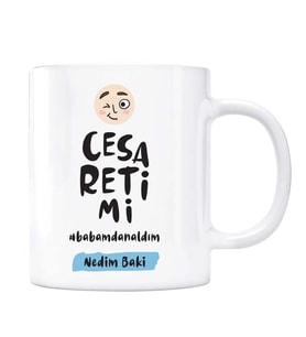 Kişiye Özel İsimli Baba Kupa Cesaretimi Babamdan Aldım