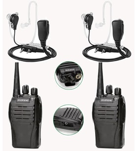 2 adet baofeng BF-999s telsiz  akustik tüp kulaklıklı telsiz seti siyah renk baofeng akustik tüp kulaklık ile telsiz 2 adet set halinde baofeng BF-999s el telsizi bf-888s bf-999s zt-v68 Telsiz Walkie Talkie