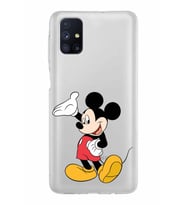 Samsung Galaxy M51 Kapak Mickey Mouse Tasarımlı Şeffaf Silikon Kılıf