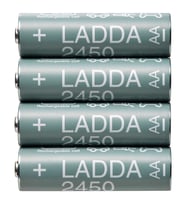Şarj Edilebilir Pil, Yeşil-Beyaz, HR6 AA 1.2V, 4 adet, Pil Kapasitesi: 2450 Mah