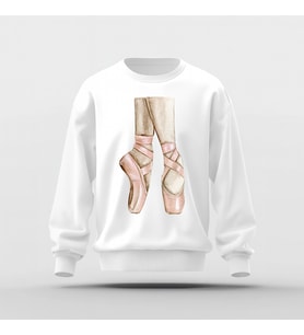 Point Shoes Baskılı Basic Sweatshirt (Beyaz)