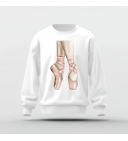 Point Shoes Baskılı Basic Sweatshirt (Beyaz)