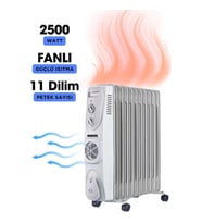 Süsler SR-5811 - 11 Dilim Fanlı Yağlı Radyatör (Beyaz)