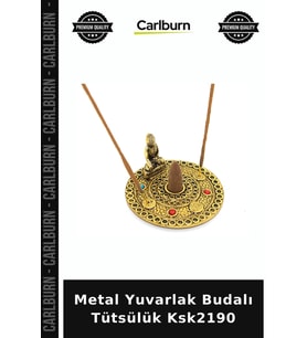 Özel Üretim Dekoratif Hediyelik Ev Aksesuarı Mistik Salon Metal Yuvarlak Budalı Tütsülük Ksk2190