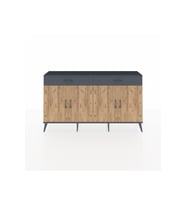 Arges Konsol 4 Raflı 2 Çekmeceli 4 Kapaklı 176x30x99 Antrasit-Çam/Antrasit