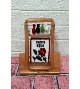 50x canım eşim alttan tomurcuk gül motif kalemlik (Çok Renkli)