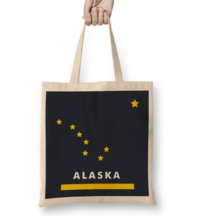 Alaska State Flag Bez Çanta Uzun Saplı