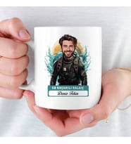 Erkek Dalgıça hediye Karikatürlü ve İsimli Kupa Bardak