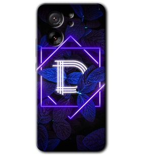 Xiaomi Mi 13T Kılıf HD Desen Baskılı Arka Kapak - Dark Neon Yaprak D Harfi
