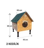 Kedi evi kedi yuvası 2 KEDİLİK iç ve dış mekan ısı ve su yalıtımlı