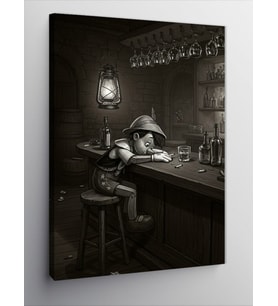 Kanvas Tablo Bar Atmosferinde Pinokyo