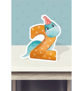Baby Dinozor Temalı Ayaklı Rakam Panosu - 2 Yaş (40 cm)
