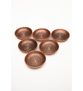 DMT COPPER GAZİANTEP BAKIR ÇEREZLİK SETİ  KURUYEMİŞ  6 'LI SET(10cm X 3cm)(32TEPSİ)