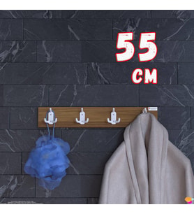 Modilayn ARI Serisi 12 Kancalı 4'lü Set 51,4x9,6cm Banyo Askısı Ekstra Düzen ve Yer Tasarrufu