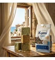 Eko-Premium Marsilya Sabunu Kokulu Kedi Kumu, Güçlü Topaklanan Bentonit (%99.5 Tozsuz), 5 L