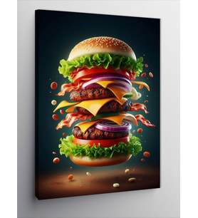 Kanvas Tablo Üç Katlı Dev Hamburger