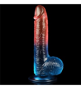 Güçlü Vantuz Tabanı Sayesinde Sabitlenebilir Çift Renkli 19 Cm Jel Penis
