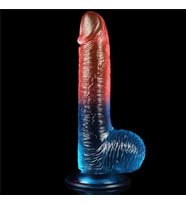 Güçlü Vantuz Tabanı Sayesinde Sabitlenebilir Çift Renkli 19 Cm Jel Penis 