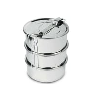 Sefer tası 3 Lü Paslanmaz Çelik Tek Kişilik 12x6 cm (Gümüş)