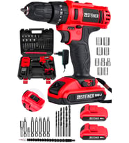 Steiner Germany Technology Darbeli 56 V 5 Ah Bakır Sargılı Çift Akülü Şarjlı Vidalama Matkap Kırmızı + Set