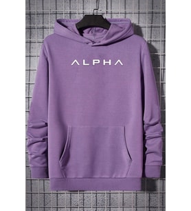 Unisex Baskılı Sweatshirt (Lila)