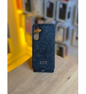 Samsung S24 FE Uyumlu Taş Desenli Silikon Yumuşak Kılıf (Siyah)