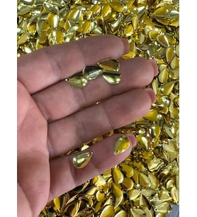 1 CM 10 GR DELİKLİ ÇELİK ALTIN SARISI DAMLA TAKI KÜPE KOLYE HALHAL AKSESUARI
