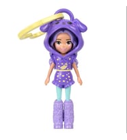 Polly Pocket ve Maceraları Ana Karakter Bebeği Anahtarlık JMN38 - Muz Desenli-Mor Kapüşonlu
