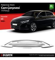 Hyundai i20 Krom Cam Çerçevesi 14 Prç. 2020 Üzeri A+ Kalite