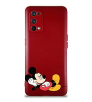 Realme 7 Pro Soft Premier Kapak Mickey Mouse-F Tasarımlı Silikon Kılıf - Mürdüm (Şeffaf)