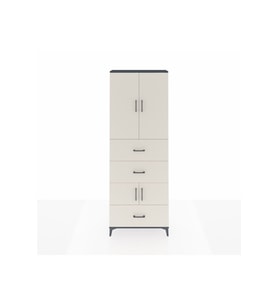 Arges Dolap 4 Raflı 3 Çekmeceli 4 Kapaklı 88x30x243 Antrasit-Aytaşı