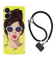 Tecno Spark 9T Kılıf Resimli Boyun Askılı İpli Desenli Silikon Lollipop Woman 1416