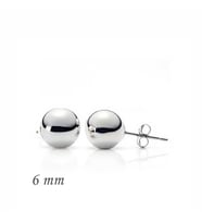 925 Ayar Gümüş Top Küpe - 6 mm